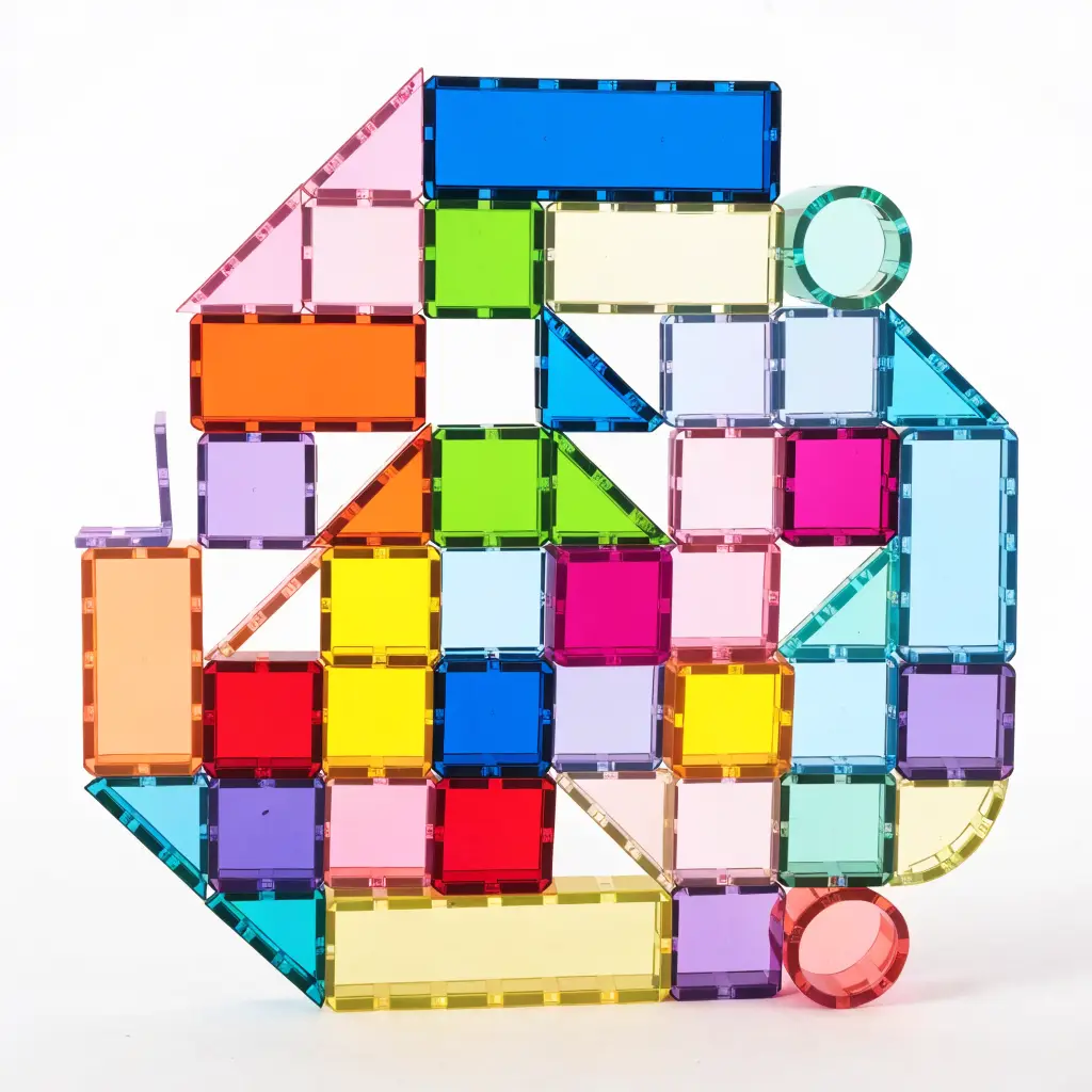Magna-Tiles Clear Colors 100-Piece Magnetic Set